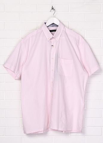 Светло-розовая классическая рубашка однотонная Pierre Clarence с коротким рукавом