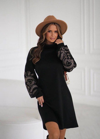 Чорна кежуал сукня No Brand однотонна