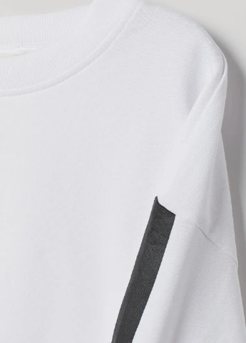 Лонгслів,білий з принтом чорний, H&M (255192515)