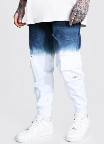 Черно-белые демисезонные карго джинсы Boohoo