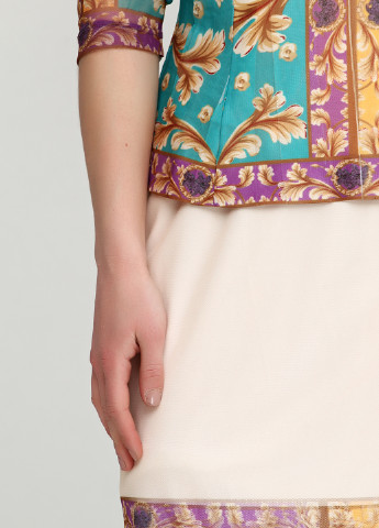 Бирюзовое кэжуал платье Waggon с абстрактным узором