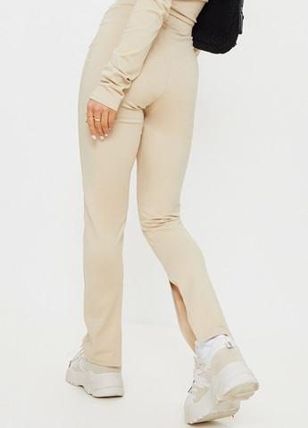 Светло-бежевые кэжуал демисезонные зауженные брюки PrettyLittleThing