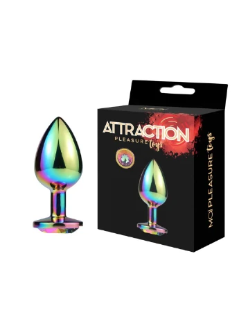 Металева анальна пробка Attraction Toys №74 Rainbow MAI (254785192)