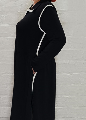 Черное кэжуал платье клеш Darkwin однотонное