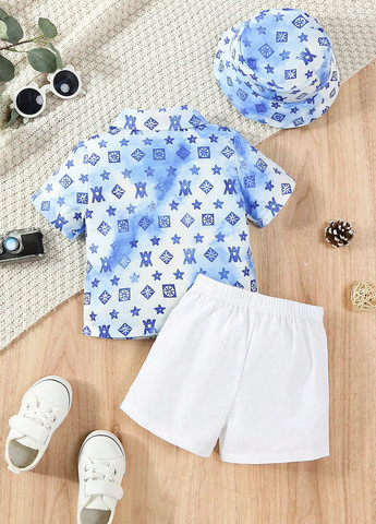Комбінований літній комплект (панама, сорочка, шорти) SHEIN