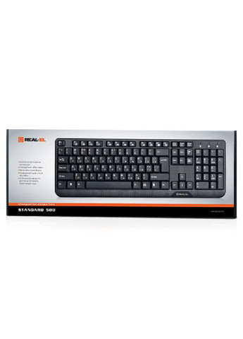 Клавіатура Real-El 500 standard, usb, black (253468425)