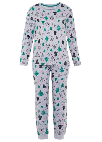 Серая всесезон пижама (лонгслив, брюки) Primark