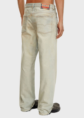 Светло-голубые демисезонные мешковатые, прямые джинсы Diesel