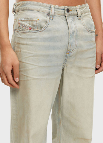 Светло-голубые демисезонные мешковатые, прямые джинсы Diesel