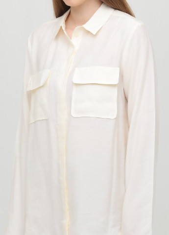 Молочная кэжуал рубашка однотонная Cos