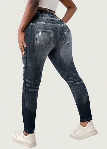 Темно-синие демисезонные джеггинсы SHEIN