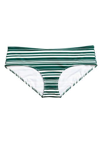 Изумрудные купальные трусики-плавки в полоску H&M