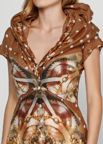 Коричневая летняя блуза Oblique