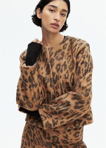 Светло-коричневый женский жакет H&M леопардовый - демисезонный