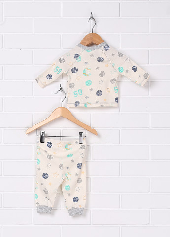 Молочная всесезон пижама (лонгслив, брюки) H&M