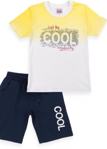 Синій літній костюм десткий футболка "cool" з шортами (8867-98b-yellow) Breeze