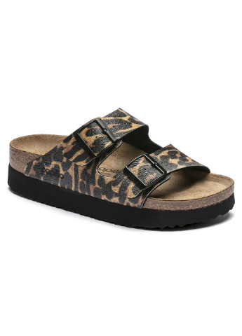 Цветные шлепанцы ортопедические arizona papillio platform (1017617n) леопардовый цвет, Birkenstock