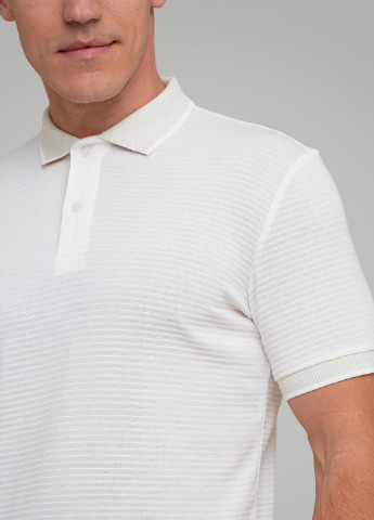 Белая футболка-поло для мужчин Trend Collection в полоску