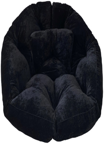 Безкаркасне розкладне крісло трансформер лежак матрац ручної роботи (214578-Т) Чорний велюр Francesco Marconi (230586693)