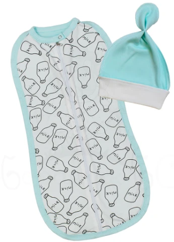 Бірюзовий демісезонний набір у пологовий будинок для новонародженого Баранчик БО