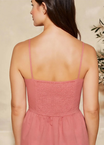 Темно-розовое кэжуал платье клеш Esmara однотонное