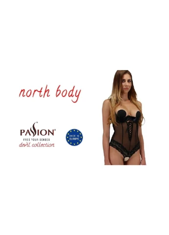 Боді з відкритими грудьми NORTH BODY black XXL/XXXL - Exclusive Passion (255457810)