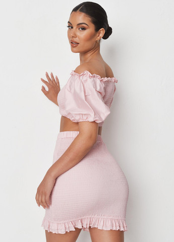 Светло-розовая кэжуал однотонная юбка Missguided