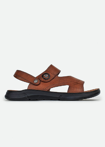 Кэжуал мужские кожаные сандалии-шлепанцы коричневые 44 Fashion
