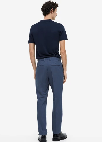 Синие классические демисезонные классические брюки H&M