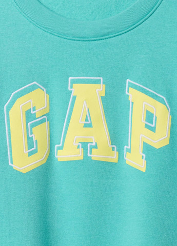Gap свитшот логотип мятный спортивный, кэжуал хлопок, футер