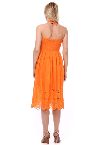 Оранжевая кэжуал однотонная юбка Carrokar миди