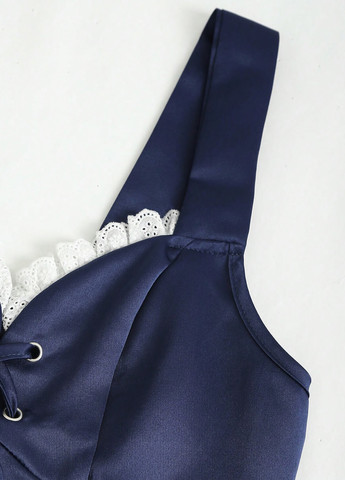 Темно-синя вечірня, коктейльна, кежуал сукня з спідницею-сонце SHEIN однотонна