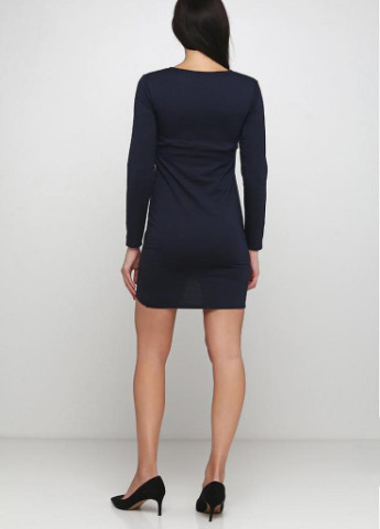 Синее кэжуал стильное и удобное повседневное платье pansy Podium однотонное