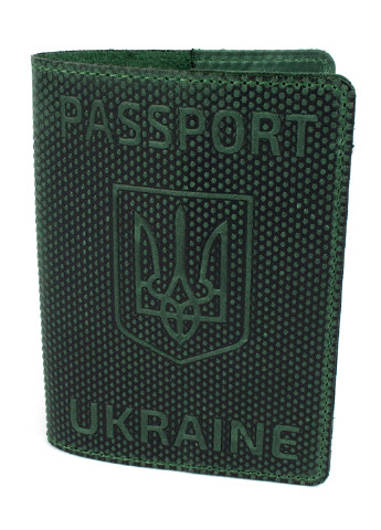 Подарунковий набір №35: обкладинка на паспорт "Герб" + обкладинка на закордонний паспорт "Карта" (зелений) HandyCover однотонні зелені