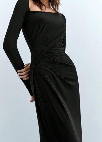 Чорна вечірня сукня SHEIN однотонна