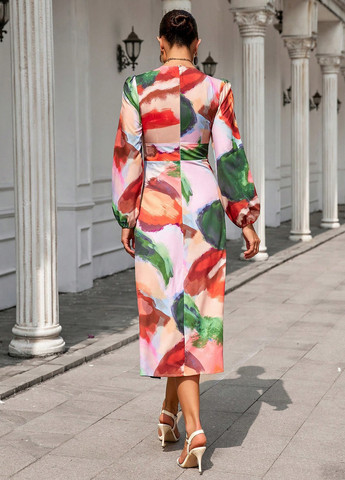 Комбинированное кэжуал платье в стиле ампир SHEIN тай-дай