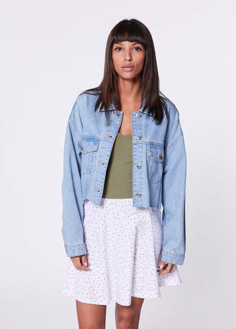 Белая кэжуал цветочной расцветки юбка Jennyfer клешированная