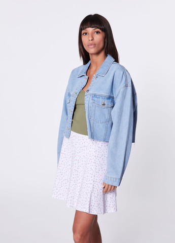 Белая кэжуал цветочной расцветки юбка Jennyfer клешированная