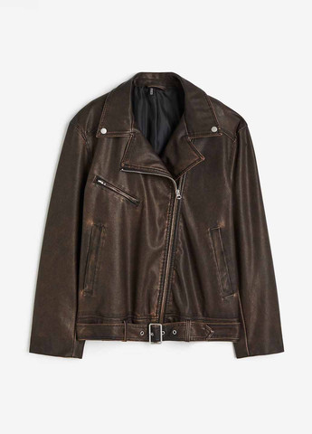 Темно-коричневая демисезонная куртка косуха H&M