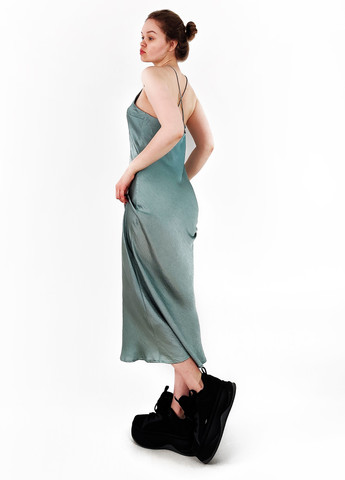 Сіро-зелена кежуал сукня сукня-комбінація, з відкритою спиною Oasis однотонна