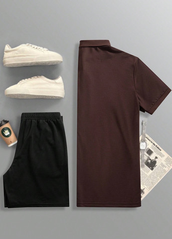 Комбинированный летний комплект (поло, шорты) SHEIN