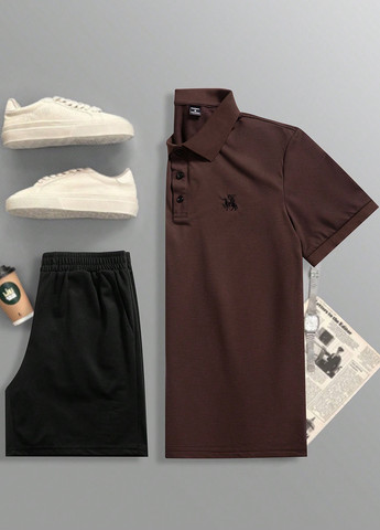 Комбинированный летний комплект (поло, шорты) SHEIN