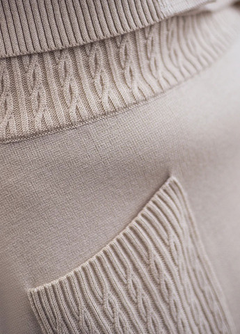 Светло-бежевая кэжуал однотонная юбка Fashion а-силуэта (трапеция)