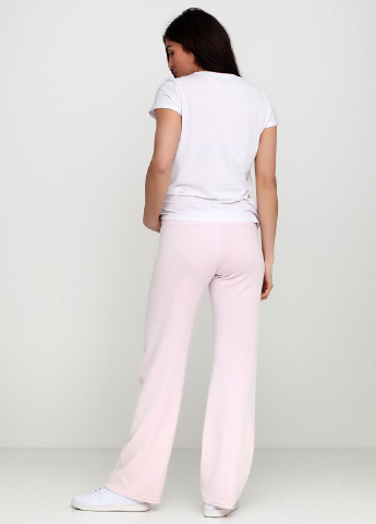 Бледно-розовые спортивные демисезонные прямые брюки Juicy Couture