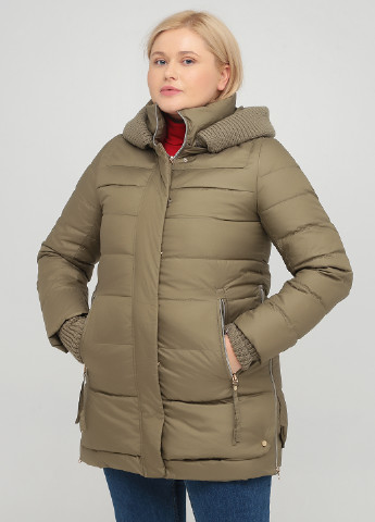 Оливковая (хаки) зимняя куртка Clasna