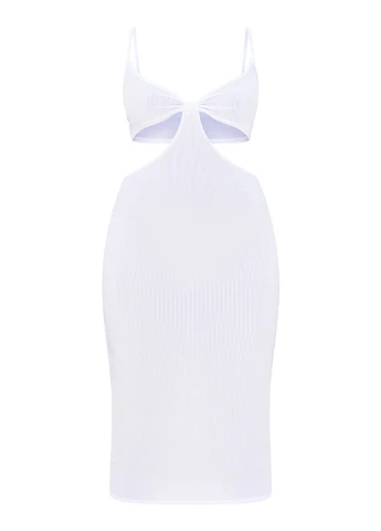 Белое коктейльное платье PrettyLittleThing однотонное