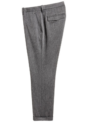 Темно-серые кэжуал демисезонные со средней талией брюки H&M