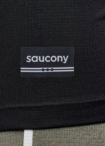 Черный демисезонный спортивный лонгслив Saucony однотонный