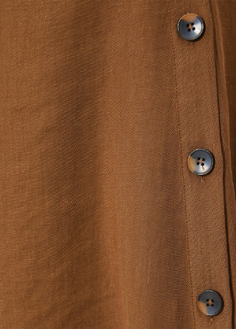 Коричневая кэжуал однотонная юбка KOTON а-силуэта (трапеция)