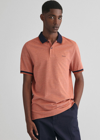 Оранжевая футболка-поло для мужчин Gant меланжевая